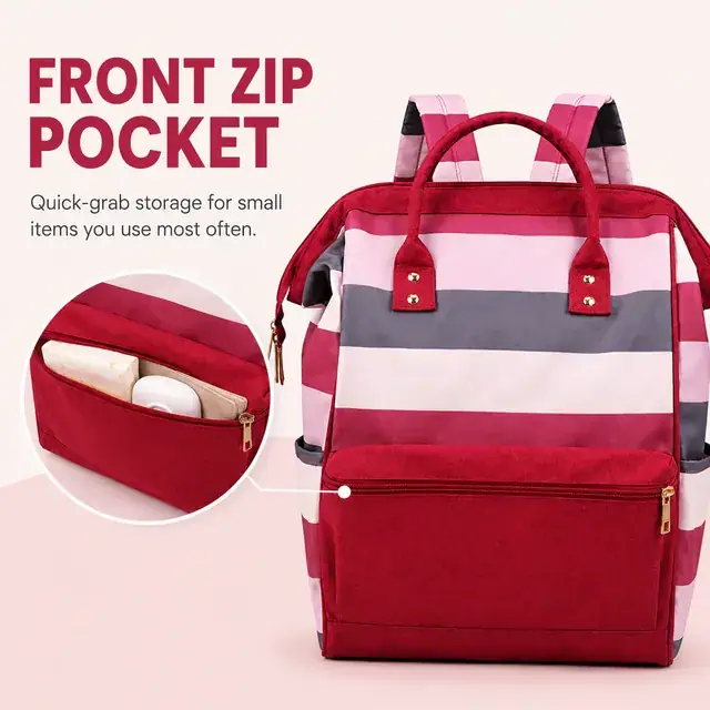 Wide-Open Baby Diaper Backpack — 26 x 17 x 39 cm — construction detail 3