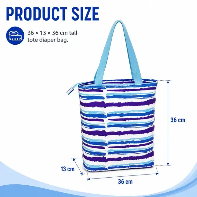 Baby Diaper Outdoor Tote Bag — 36 x 13 x 36 cm — construction detail 1