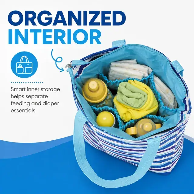 Baby Diaper Outdoor Tote Bag — 36 x 13 x 36 cm — construction detail 4