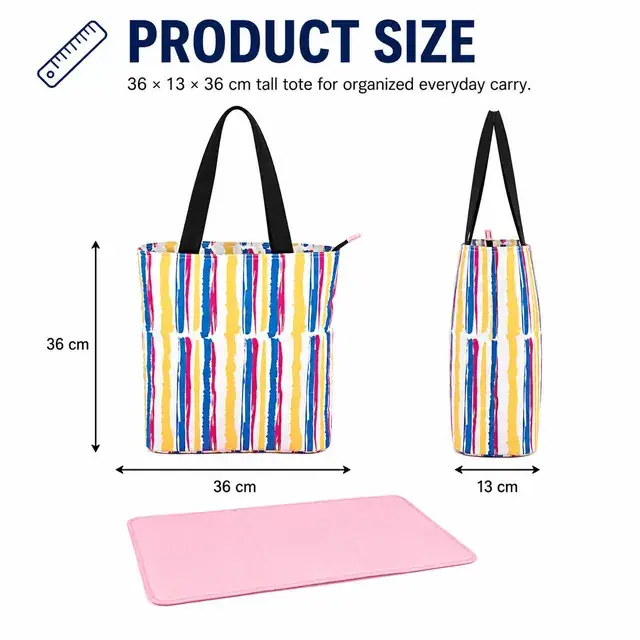 Baby Diaper Travel Tote Bag — 36 x 13 x 36 cm — construction detail 1