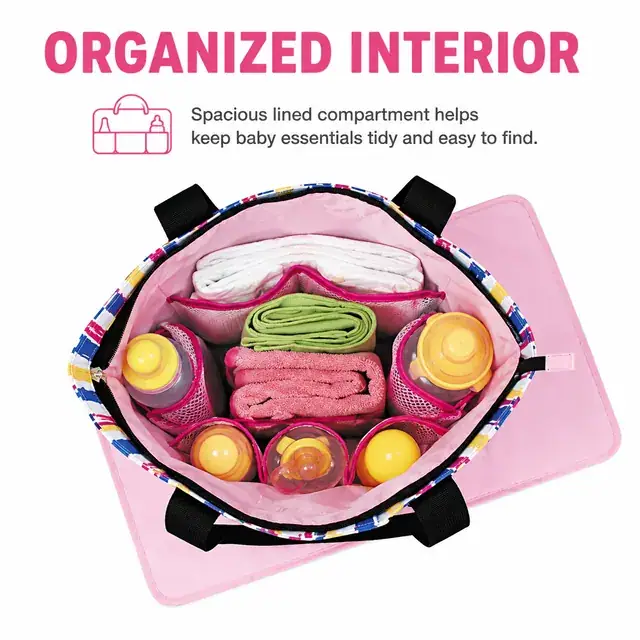 Baby Diaper Travel Tote Bag — 36 x 13 x 36 cm — construction detail 3