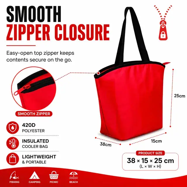 Fishing Cooler Bag / Wholesale Cooler Bag (420D Polyester, 38*15*25cm) — construction detail 2