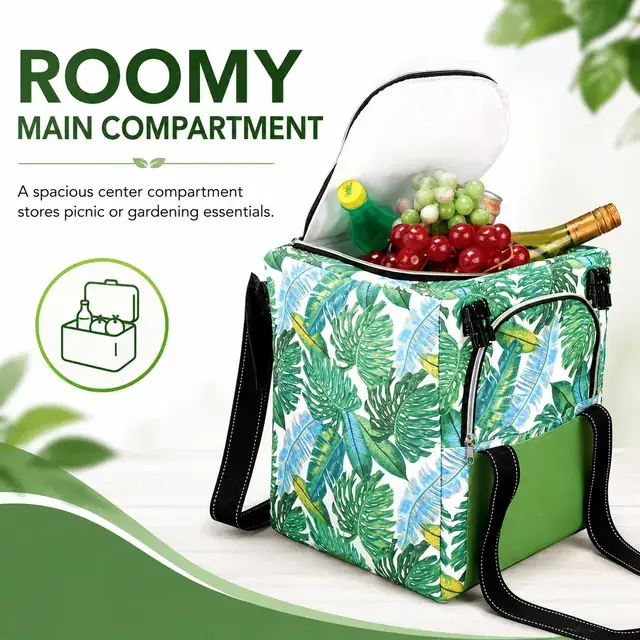 Multi-Function Camping Folding Chair Cooler Bag 600D+Microfiber 27.5×27.5×35cm — construction detail 2