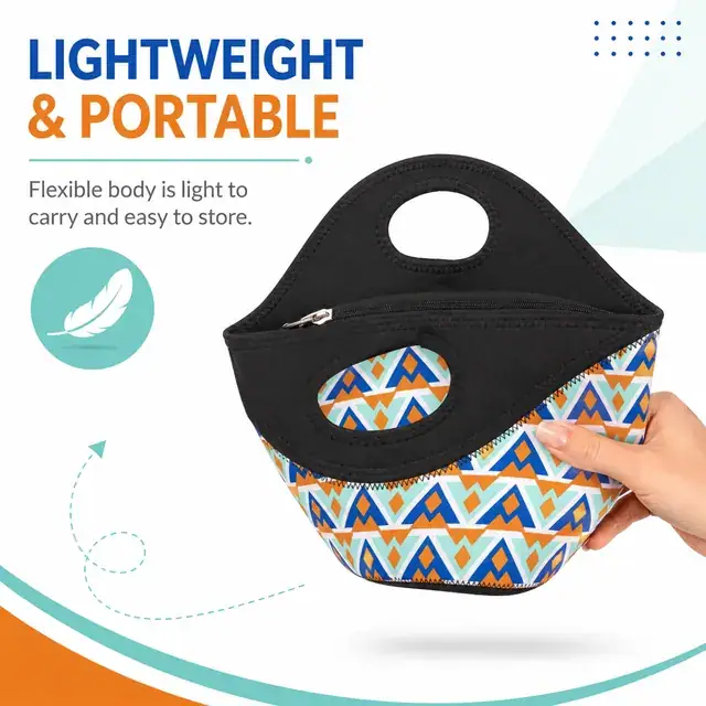 Food Lunch Cooler Bag School Lunch Box Tote Bag (Neoprene, 28×11×31cm) — construction detail 1