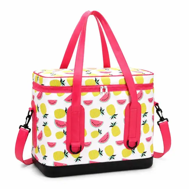 Fruit Print Insulated Lunch Bag with Dual Handles and Strap (Polyester, 43.5×23×32.5cm) — product view