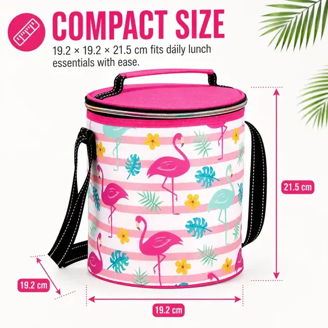 Hand-Held Ice Cooler Bag for School (600D + Microfiber, 19.2x19.2x21.5 cm) — construction detail 1