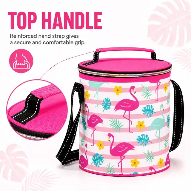 Hand-Held Ice Cooler Bag for School (600D + Microfiber, 19.2x19.2x21.5 cm) — construction detail 3