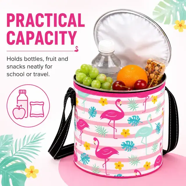 Hand-Held Ice Cooler Bag for School (600D + Microfiber, 19.2x19.2x21.5 cm) — construction detail 4