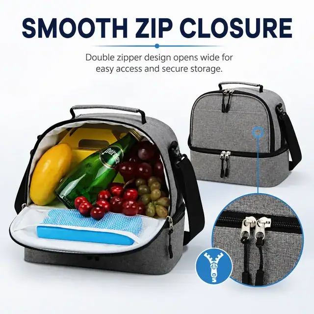 Hiking Beach Cooler Bag - Waterproof Insulated (Melange, 26*16*25cm) — construction detail 2