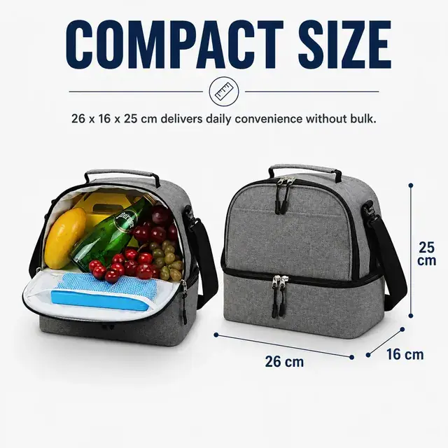 Hiking Beach Cooler Bag - Waterproof Insulated (Melange, 26*16*25cm) — construction detail 3