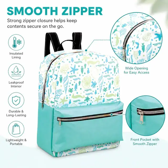 Insulated Backpack Cooler Bag for Picnic and Lunch (600D + Microfiber, 30.5x15.5x39.5 cm) — construction detail 2