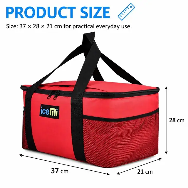 Insulated Cooler Bag for Picnic and Lunch (600D/PVC, 37x28x21 cm) — construction detail 1