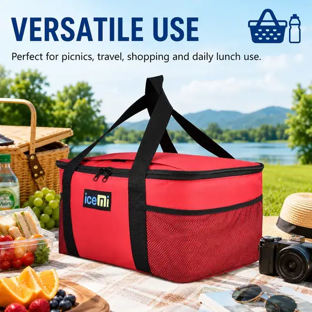 Insulated Cooler Bag for Picnic and Lunch (600D/PVC, 37x28x21 cm) — construction detail 3
