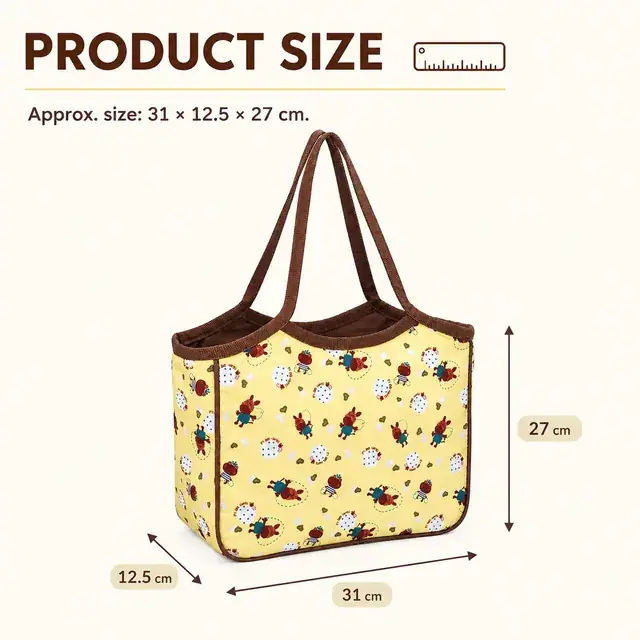 Insulated Cooler Beach Bag for Picnic and Lunch (600D Polyester + PEVA, 31x12.5x27 cm) — construction detail 1