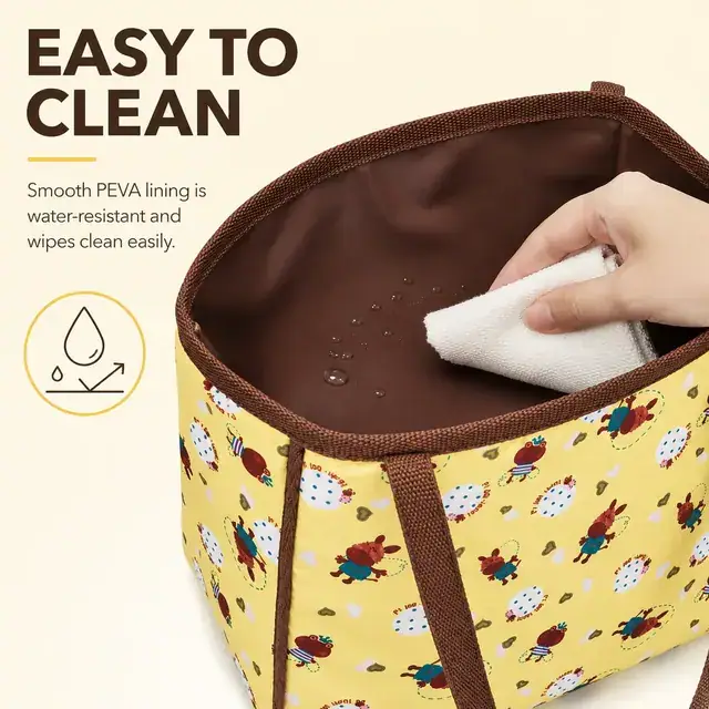 Insulated Cooler Beach Bag for Picnic and Lunch (600D Polyester + PEVA, 31x12.5x27 cm) — construction detail 2