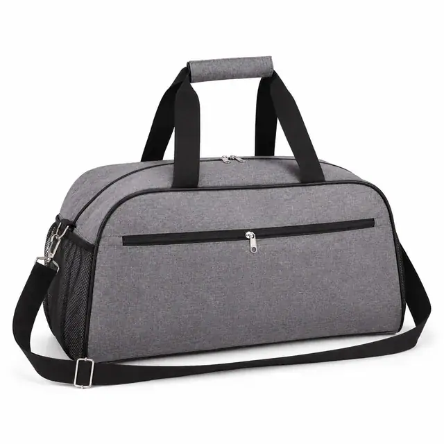 600D Polyester Large-Capacity Fitness Gym Bag with Side Mesh Pocket 55×23×28cm — product view