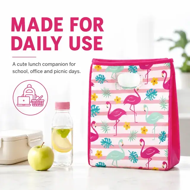 Lunch Cooler Bag for Picnic and Lunch (600D + Microfiber, 22x12x27 cm) — construction detail 4