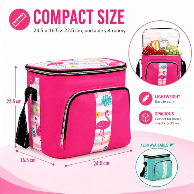 Lunch Cooler Bag for Kids Picnic (600D + Microfiber, 24.5x16.5x22.5 cm) — construction detail 3