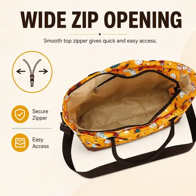 Luxury Baby Diaper Tote Bag with Bottle Holder — 40 x 18 x 29 cm — construction detail 3