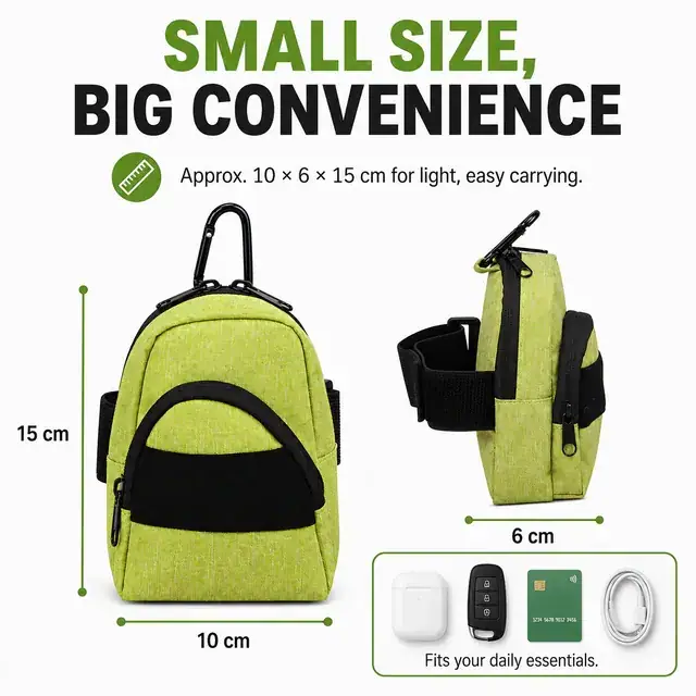 Compact Mini Sport Arm Bag 600D Polyester 10×6×15cm — construction detail 4