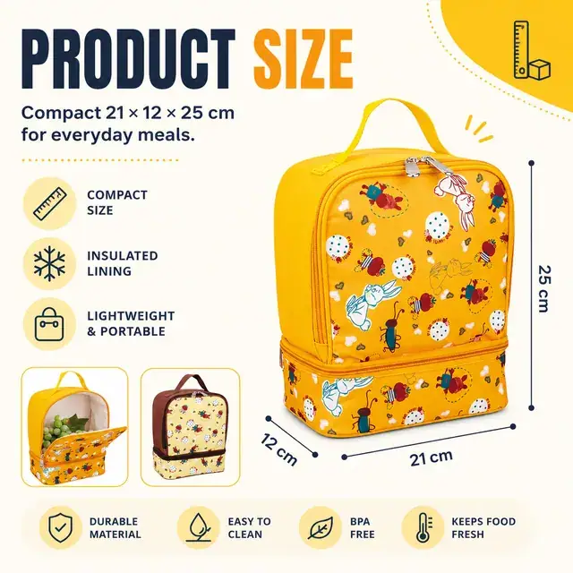 Mini Cooler Lunch Bag - Insulated Picnic Bag (600D + Microfiber, 32x20x26cm) — construction detail 1