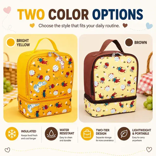 Mini Cooler Lunch Bag - Insulated Picnic Bag (600D + Microfiber, 32x20x26cm) — construction detail 4