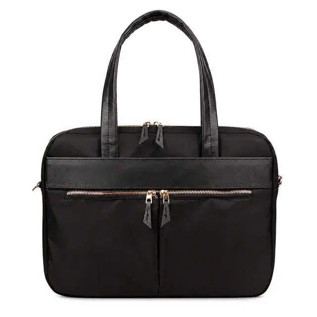 Minimalist Waterproof Nylon Laptop Tote — Dual Zipper, Anti-Theft, 37×3.5×27 cm — product view