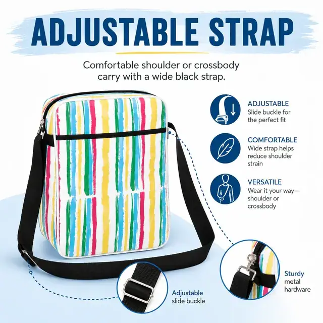Multifunctional Baby Diaper Crossbody Bag — 27 x 13 x 35 cm — construction detail 3