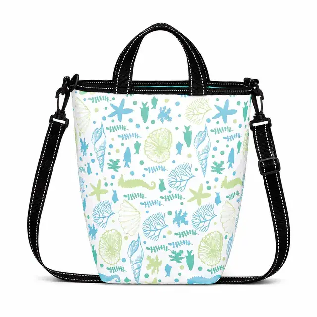 Ocean-Themed Multifunctional Insulated Lunch & Picnic Bag (Polyester, 24x12.5x28cm) — product view