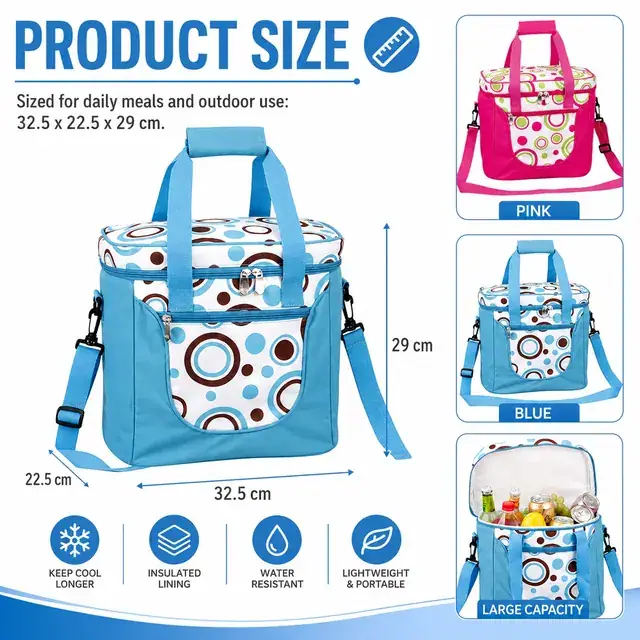 Outdoor Cooler Bag - Customized Insulated Lunch Box (600D Polyester + PEVA, 32.5x22.5x29cm) — construction detail 1