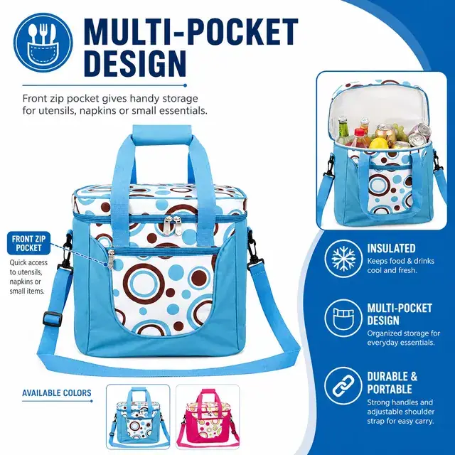 Outdoor Cooler Bag - Customized Insulated Lunch Box (600D Polyester + PEVA, 32.5x22.5x29cm) — construction detail 3