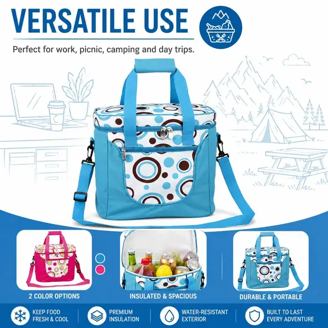 Outdoor Cooler Bag - Customized Insulated Lunch Box (600D Polyester + PEVA, 32.5x22.5x29cm) — construction detail 4