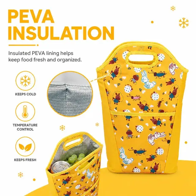 Personalized Lunch Cooler Bag (600D Polyester + PEVA, 22x12x39cm) — construction detail 1