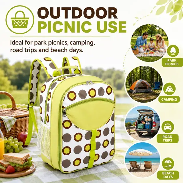 Picnic Backpack with Utensil Storage (600D Polyester + PEVA, 29*18*42cm) — construction detail 4