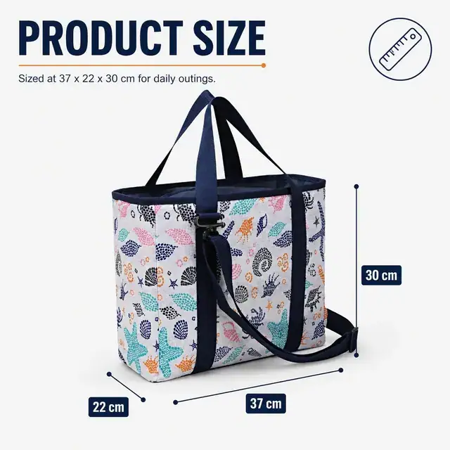 Picnic Cooler Bag 37x22x30cm - Insulated Polyester Cooler (600D) — construction detail 1