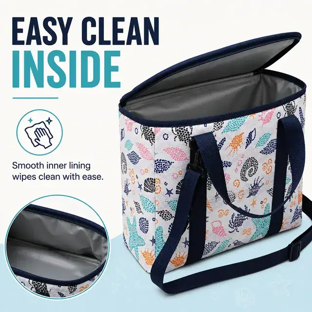 Picnic Cooler Bag 37x22x30cm - Insulated Polyester Cooler (600D) — construction detail 3