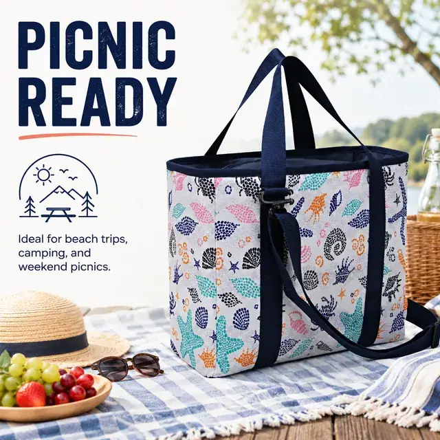 Picnic Cooler Bag 37x22x30cm - Insulated Polyester Cooler (600D) — construction detail 4