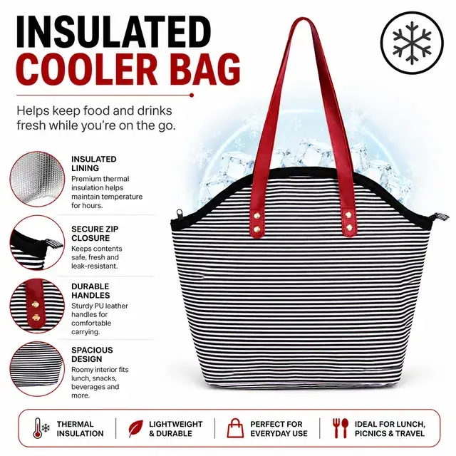 Picnic Cooler Bag / Bulk Cooler Bag (600D Polyester, 39*15.5*32cm) — construction detail 2