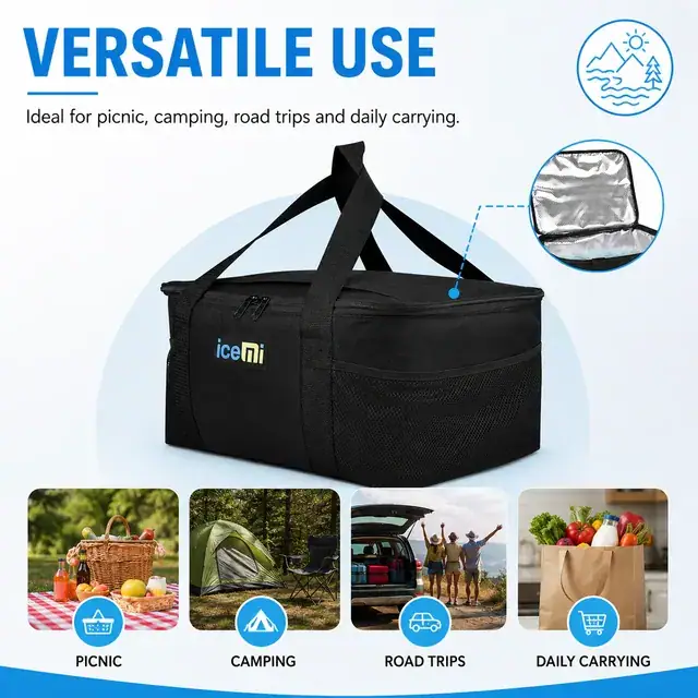 Picnic Cooler Bag (37*28*21cm, 600D/PVC, Leakproof Insulation) — construction detail 4
