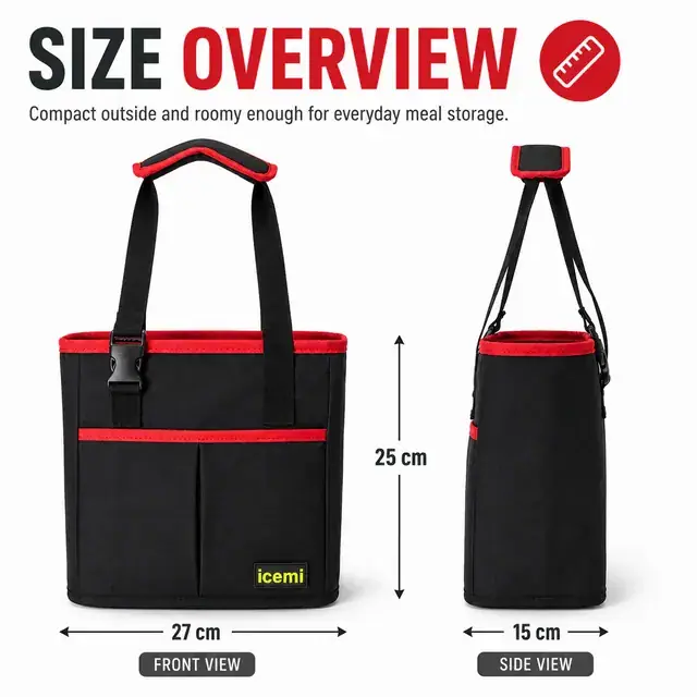 Picnic Cooler Bag (27*15*25cm, 600D/PVC, Leakproof Insulation) — construction detail 2