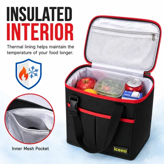 Picnic Cooler Bag (27*15*25cm, 600D/PVC, Leakproof Insulation) — construction detail 3