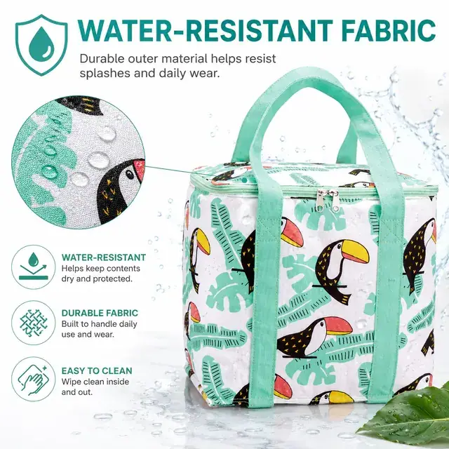 Picnic Cooler Bag - Insulated Polyester Cooler (28.5x20.5x28cm) — construction detail 2