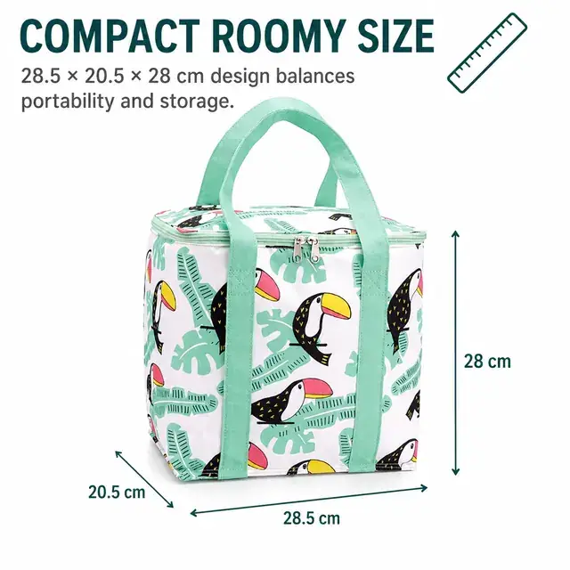 Picnic Cooler Bag - Insulated Polyester Cooler (28.5x20.5x28cm) — construction detail 4