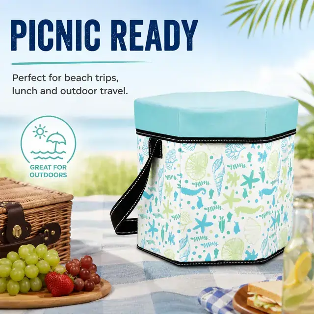 Portable Cooler Bag for Picnic & Lunch (600D + Microfiber, 29x25.5x27cm) — construction detail 4