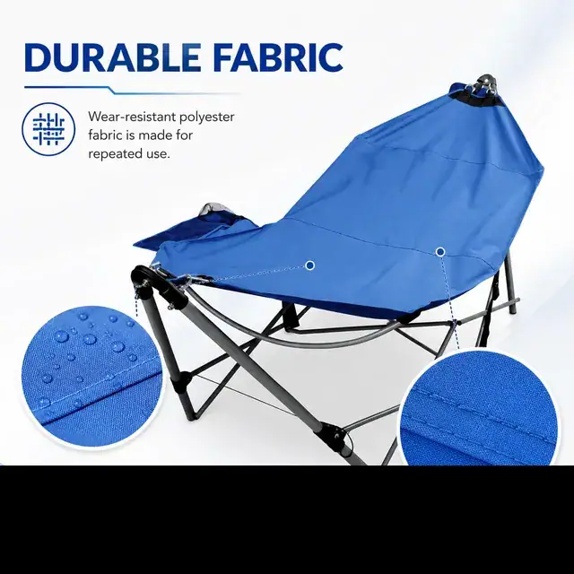 Portable Folding Lounge Chair with Carry Bag 84×230×83cm — construction detail 2
