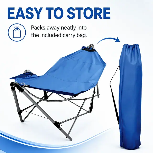 Portable Folding Lounge Chair with Carry Bag 84×230×83cm — construction detail 4