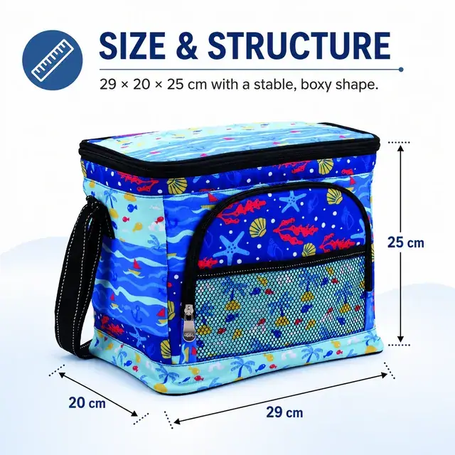 Portable Insulated Picnic Cooler Bag for Beach & Travel (29*20*25cm, 600D Polyester) — construction detail 3
