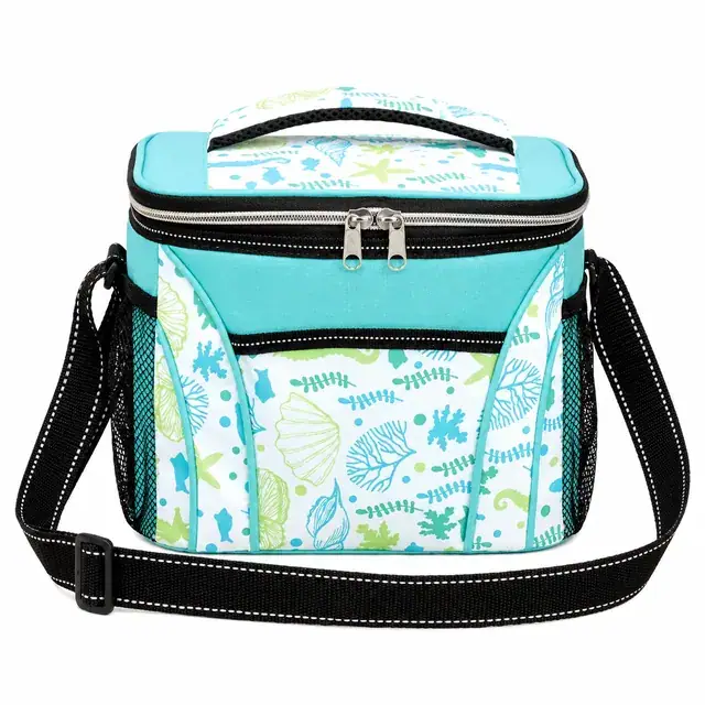 Portable Lunch Cooler Bag for Thermal Food (600D + Microfiber, 22x15.5x19cm) — product view