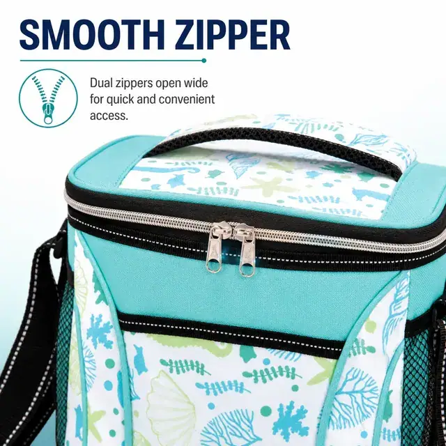 Portable Lunch Cooler Bag for Thermal Food (600D + Microfiber, 22x15.5x19cm) — construction detail 3