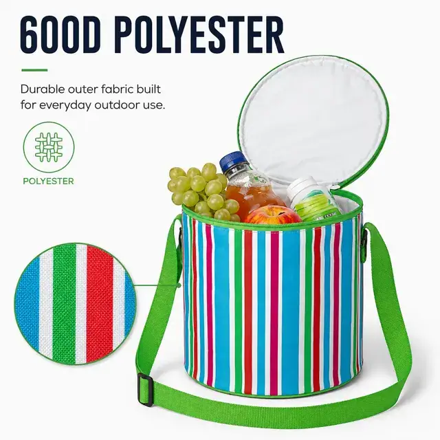 Portable Water Bottle Carrier Picnic Bag (21*21*23cm, 600D Polyester) — construction detail 1